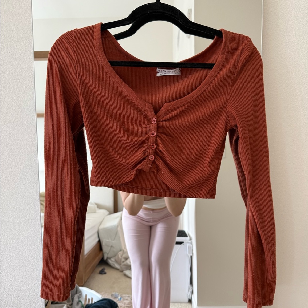 Urban outfitters buttoned crop top long sleeve S